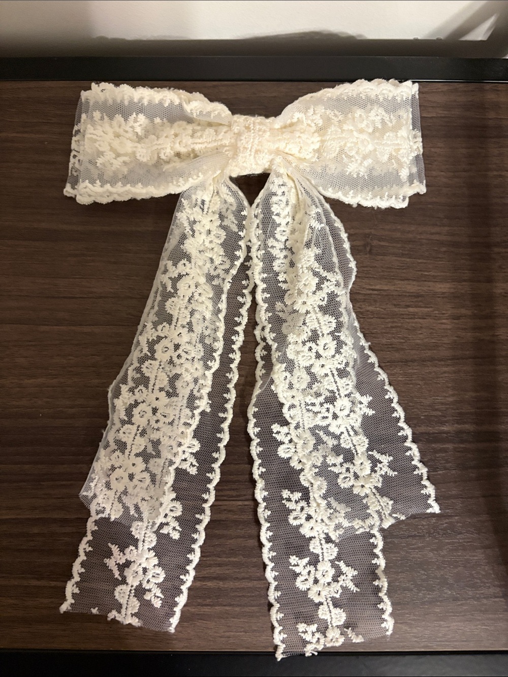 Target Cream Lace Ribbon Hair Bow